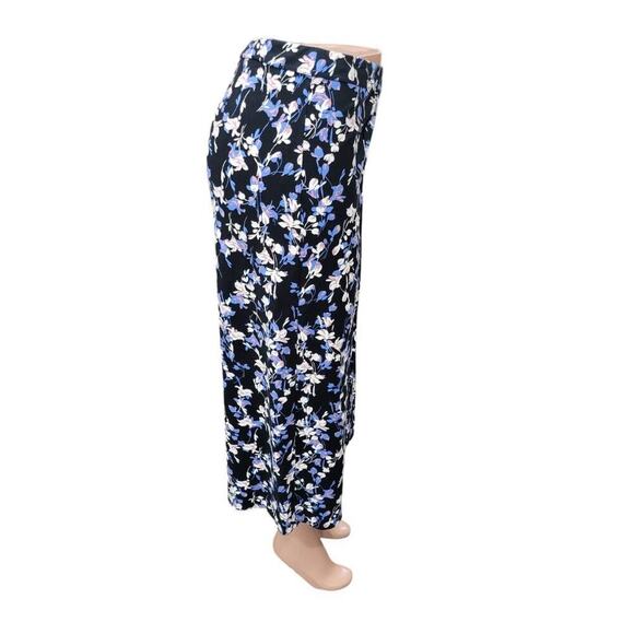 J. Jill Women's Wearever Double Face Jersey Floral Print Wide Leg Cropped Pants - Picture 10 of 12